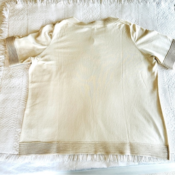 Pendleton Jackie Sweater Cream Short Sleeve Silk Blend Keyhole Plus size 2X - Picture 13 of 16